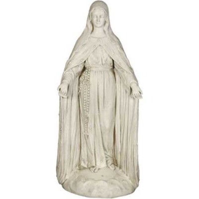 Mary Of The Rosary w/Lace 49in. High Fiberglass In/Outdoor Statue - - F8457 Mary Of The Rosary w/Lace 49in. High Fiberglass In/Outdoor Statue - - F8457