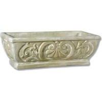 Fleur De Lis Pot Rect 30in. W Fiberglass Resin Indoor/Outdoor Garden / Patio