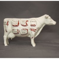 Butchers Cow Chart - Fiberglass Resin - Indoor/Outdoor Garden Statue