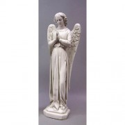Angel Cari Hands Prayer 21in. - Lightweight Fiberglass Resin - Outdoor Statue