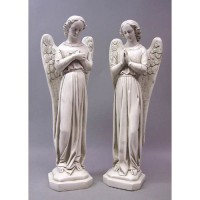 Angel's Cari Medium 21in. (Set) Lightweight Fiberglass Resin - Indoor/Outdoor Statue