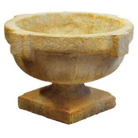 Rough Bungalow Patio Urn 14in. - Fiberglass Resin - Indoor/Outdoor