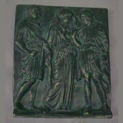 Orpheus, Eurydice / Hermes 9x8in. Fiberglass Resin Plaque Sculpture