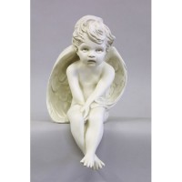 Meditation Cherub 15in. Medium - Fiberglass Resin - Outdoor Statue