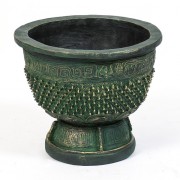 Eastern Oxidized Urn - Fiberglass Resin - Indoor/Outdoor Garden / Patio Statue
