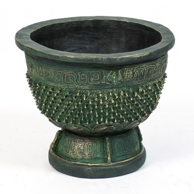 Eastern Oxidized Urn - Fiberglass - Indoor/Outdoor Garden Statue -  - HFNA0500