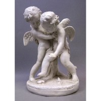 Two Cupids/Fighting - Fiberglass Resin - Indoor/Outdoor Garden Statue Two Cupids/Fighting - Fiberglass Resin - Indoor/Outdoor Garden Statue
