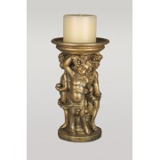 Verona Cherub Candle Holder 12in. Lightweight Fiberglass Resin Indoor/Outdoor
