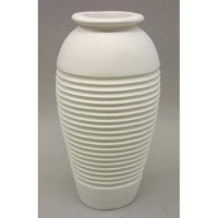 Mediterranean Ribbed Urn 42in. Fiberglass Resin Indoor/Outdoor Garden / Patio