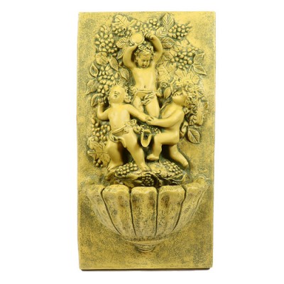 Bacchanale Denfants Fountain Fiberglass Outdoor Wall Mount Statue -  - F6658