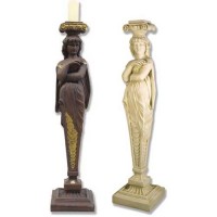Femme Caryatid Candleholder - Lightweight Fiberglass Resin - Indoor/Outdoor Statue