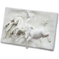 Horses Of Anahita Small 19in. - Fiberglass Resin - Outdoor Statue