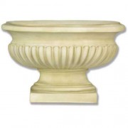 Oval Flute Vase 9in. Fiberglass Resin Indoor/Outdoor Statuary