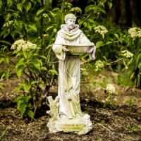 Saint Francis with Bowl Lightweight Fiberglass Resin Indoor/Outdoor Church Statuary