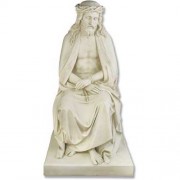 Seated Christ Lightweight Fiberglass Resin Indoor/Outdoor Church Statuary/Sculpture