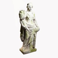 Harvest Maiden 73in. Fiberglass Resin Indoor/Outdoor Statuary
