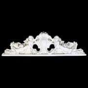 Devonshire Wall Pediment 40in. W Fiberglass Resin - Outdoor Statue