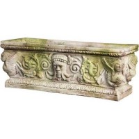 Greenman Rectangle Urn 11in. Fiberglass Resin Indoor/Outdoor Garden / Patio