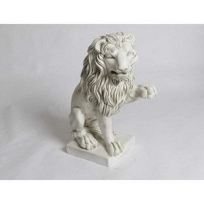 Lion Left Paw Up Fiberglass Indoor/Outdoor Garden -  - F84695