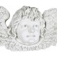 Angel Head/Wings Facade 42in Fiberglass Outdoor Wall Mount Statue -  - F7387