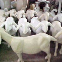Nubian Goat 34in. Fiberglass Resin Indoor/Outdoor Garden