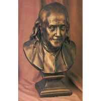 Ben Franklin Bust 23in. Fiberglass Resin Indoor/Outdoor Garden