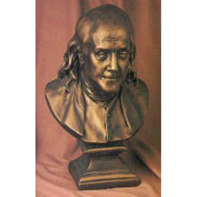 Ben Franklin Bust 23in. Fiberglass Indoor/Outdoor Garden -  - T185
