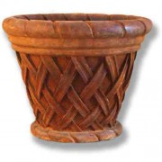 28 W Basket Weave 23in. High  (R) Fiberglass Resin Indoor/Outdoor Pot