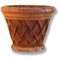 28 W Basket Weave 23in. High  (R) Fiberglass Resin Indoor/Outdoor Pot