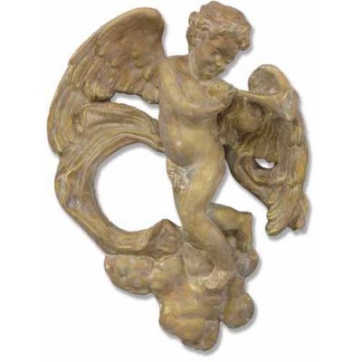Sanctuary Cherub - Horn Player - Fiberglass - Outdoor Statue -  - HF69093