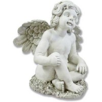 Short Haired Angel - Fiberglass Resin - Indoor/Outdoor Garden Statue