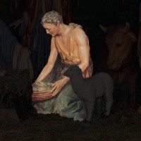 SHEPHERD KNEELING FOR LIFESIZE SET 42"H Lightweight Fiberglass Resin Indoor/Outdoor Church Statuary