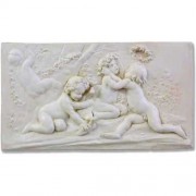 Cherubs Of Springtime Plaque - Fiberglass Resin - Outdoor