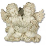 Cherub Holding Leaf Bowl Fiberglass Resin Indoor/Outdoor Garden Statue