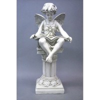 Reading Fairy 20in. Fiberglass Resin Indoor/Outdoor Garden