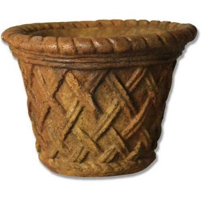 Lattice Pot - Small 10in. - Fiber Stone Resin - Indoor/Outdoor Statue -  - FS096