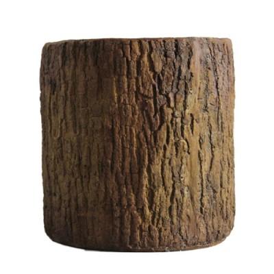 Oak Bark Planter Medium Fiber Stone Resin Indoor/Outdoor Garden Statue -  - FS60402