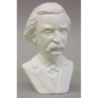 Mark Twain Bust 7in. - Fiberglass Resin - Indoor/Outdoor Garden Statue