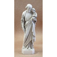 Saint Joseph Carrying Baby Jesus 36in. - Lightweight Fiberglass Resin - Outdoor Statue