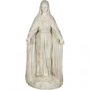 Mary Of The Rosary with Lace 49" H Lightweight Fiberglass Resin Indoor/Outdoor Statue