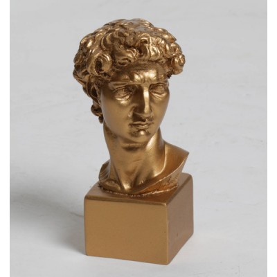 See Ak21 David Bust On Block 8in. - Fiberglass - Outdoor Statue -  - HTAK21