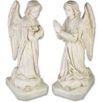 Shrine Angel Set 39in. Lightweight Fiberglass Resin In/Outdoor Display Niche for Statue