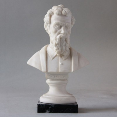Bust Of Michelangelo - Carrara Marble Indoor/Outdoor Garden Statue - - 220830 Bust Of Michelangelo - Carrara Marble Indoor/Outdoor Garden Statue - - 220830