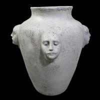 Four Face Pot 21in. High - Fiberglass Resin - Indoor/Outdoor