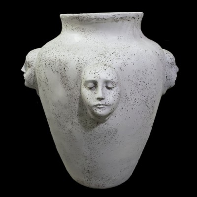 Four Face Pot 21in. High - Fiber Stone Resin - Indoor/Outdoor Statue -  - FS7763