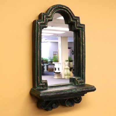 Wall Mirror W/Shelf Fiberglass Indoor/Outdoor Garden -  - F9157