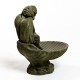 Meditating Birdbath 17in. - Fiber Stone Resin - Indoor/Outdoor Statue -  - FS8264