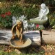 Meditating Birdbath 17in. - Fiber Stone Resin - Indoor/Outdoor Statue -  - FS8264