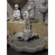 Peter Pan Fountain On Rippled Fiberglass Resin Indoor/Outdoor Garden