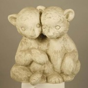Twin Bear Cubs 14in. (Cp - Fiberglass Resin - Indoor/Outdoor Statue